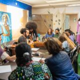 Archivos en movimiento: Laboratorio material/curatorial "Pintar el Latido: "Trazo y Memoria Afro Diaspórica" y Archivos en movimiento: Instalación efímera resultados del ciclo: “Ritmo y desobediencia”.